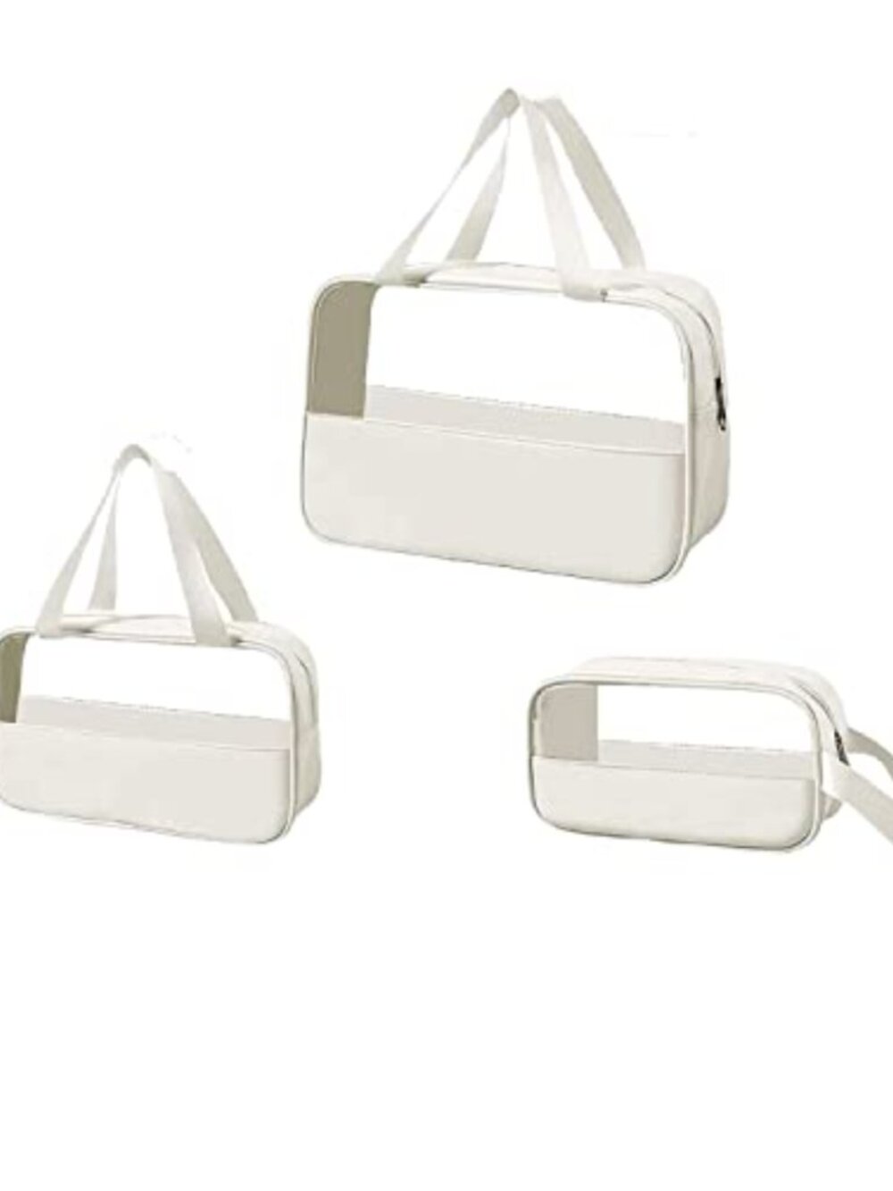 Travel Toiletry Bag Set 3 Sizes Waterproof Clear PVC PU Cosmetic Organizer Pouch